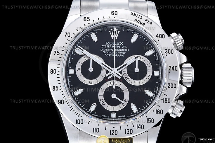 0113 Compact ROLDYT0441B – Daytona 116520 904L SS SS Blk Stk QF SH 955